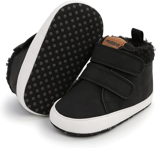 CENCIRILY Baby Boys Girls High Top Sneakers Soft Soles Anti Skid Infant Ankle Shoes Toddler Prewalker First Walking Crib Shoes