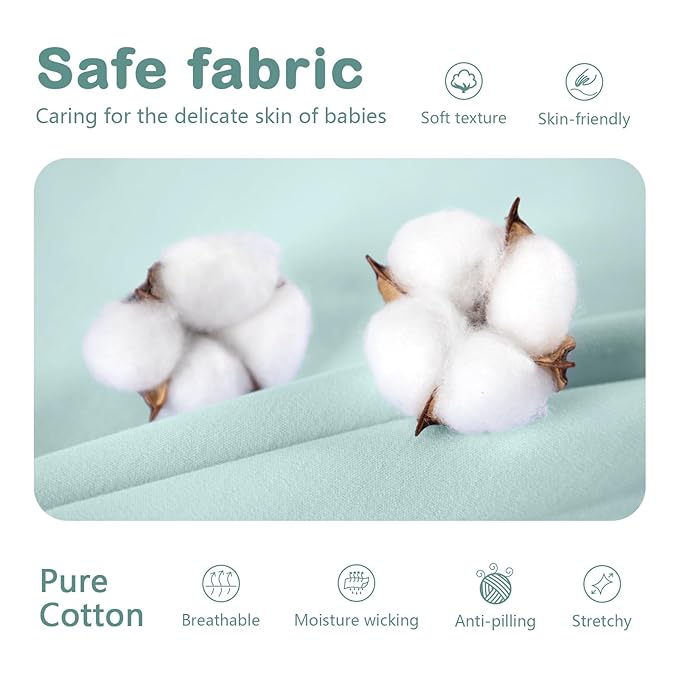 Mosebears Sleep Sack Baby Winter Wearable Blanket with 2-Way Zipper,2.5 TOG Cotton Sleep Sack Unisex (Calm Sage, 0-6 Months)