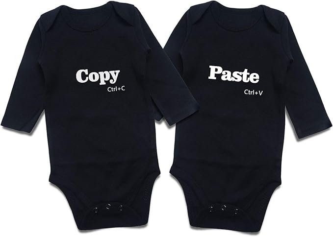 DEFAHN Funny Twins Baby Bodysuits Boys Girls Rompers 2 Pack Twin Matching Clothes Outfits for Newborn Infant