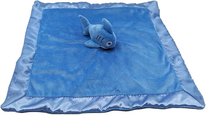 Shark Lovey Blanket for Baby | Large 20" x 20" Baby Lovey for Girls or Boys | Cute Shark Security Blanket for Babies and Toddlers