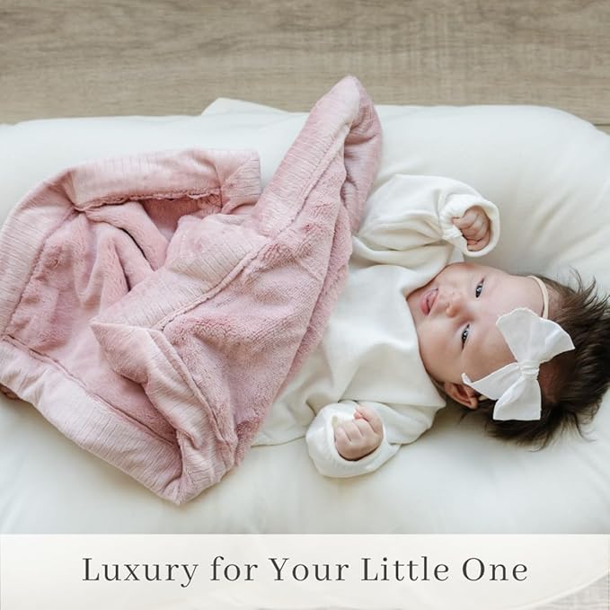 SARANONI Security Blankets for Babies Super Soft Boutique Quality Lush Luxury Baby Blanket (Mini 15" x 20", Ballet Slipper Pink)