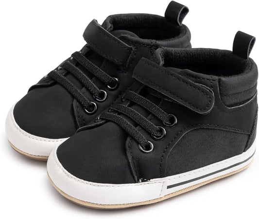 CENCIRILY Baby Boys Girls High Top Sneakers Soft Soles Anti Skid Infant Ankle Shoes Toddler Prewalker First Walking Crib Shoes