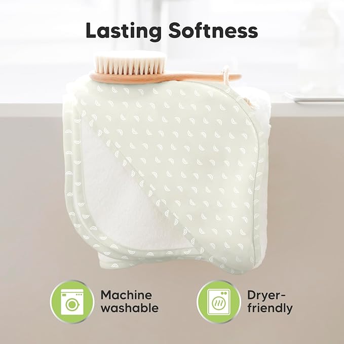 KeaBabies Hooded Baby Towel for Newborn - Viscose Derived from Bamboo Large Baby Bath Towels with Hood for Boys, Girls, Toddler, Extra Absorbent & Soft Newborn Bath Essentials (Rainbow)