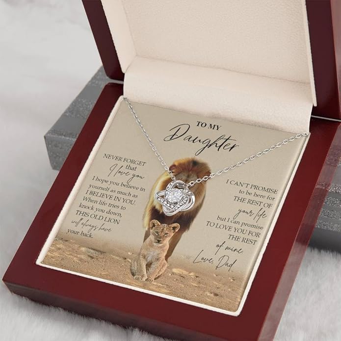 To My Daughter Gift Necklace From Dad or Mom - Badass Daughter Jewelry With Heartfelt Message & Elegant Box