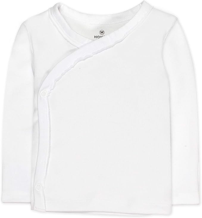 HonestBaby 3-pack Long Sleeve Side-snap Kimono Tops 100% Organic Cotton for Newborn Baby for Infant Boys, Girls, Unisex