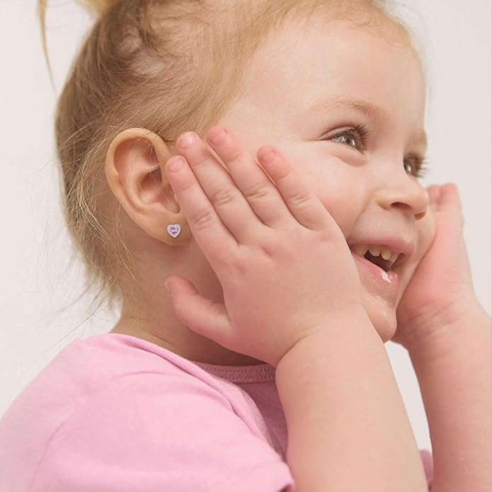 6 Pairs Huggie Hoop Earrings 925 Sterling Silver Stud Sets Cute Heart Hoops Tiny Cubic Zirconia Flower Stud Small Hypoallergenic Cartilage Sleeper Earrings