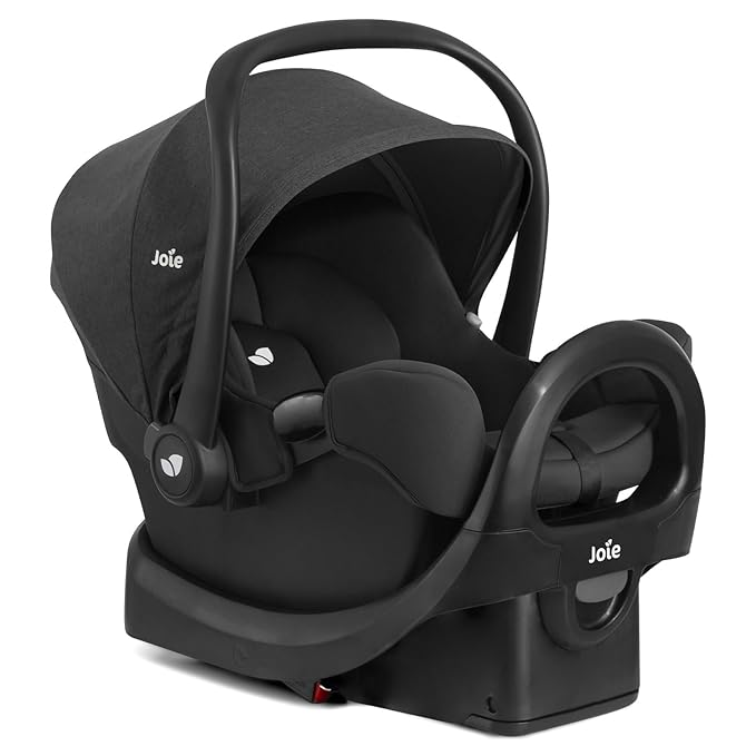 Joie Ginger LX Stroller and Rue Infant Car Seat Travel System with Anti-Rebound Base and All-Wheel Suspension (Shale Dark)