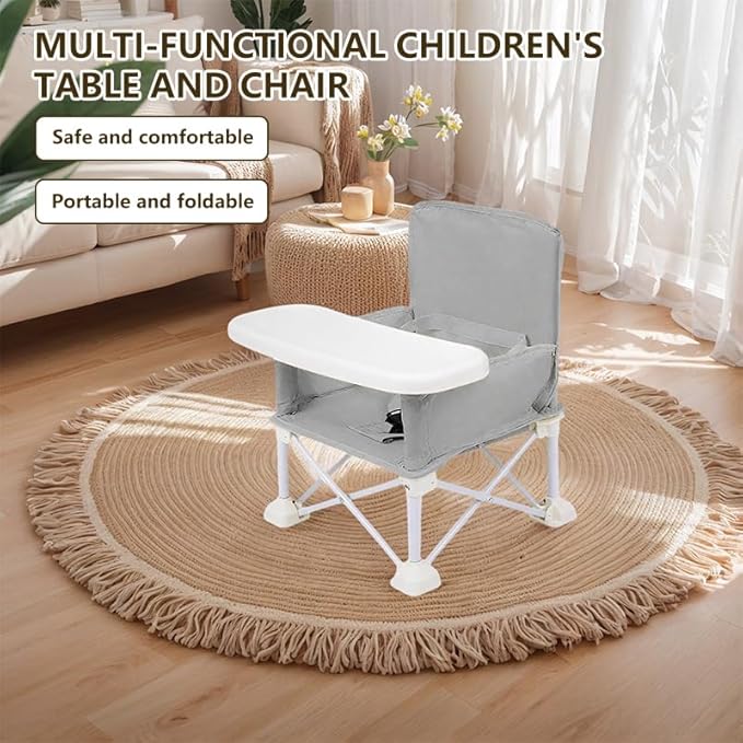 Portable Baby Seat Travel,Compact Folding Baby Chair with Safety Straps,Perfect for Travel, Camping,Beach