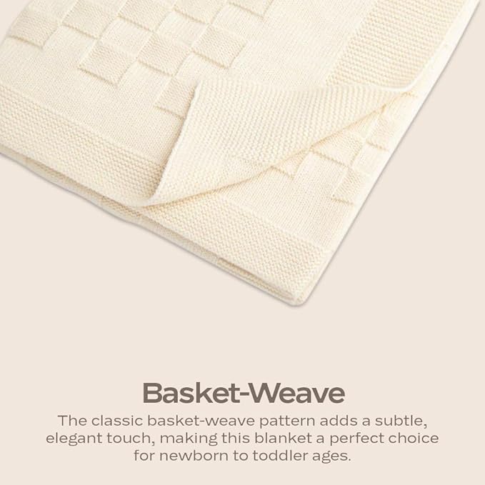 MON CHOU Premium Knit Baby Blanket - Luxuriously Soft Pima Cotton Throw for Crib, Nursery, or Stroller - Lightweight, Breathable Organic Cotton Baby Blanket - 30” x 37”