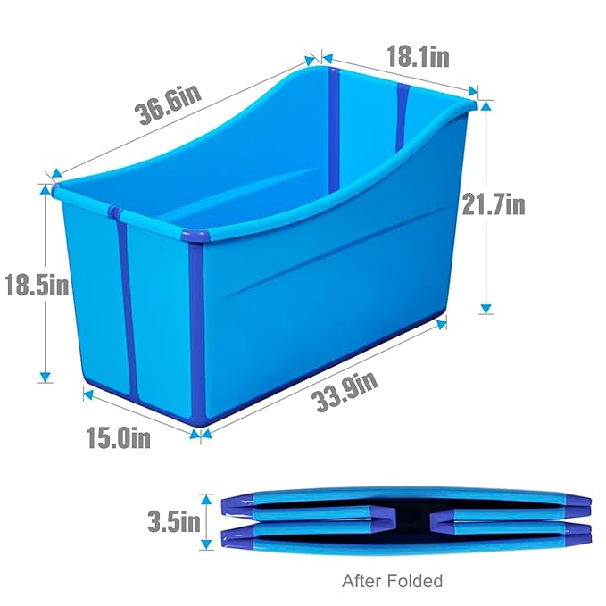 Large Foldable Bathtub for Toddler Collapsible Baby Bathtub Portable Bath tub Lightweight for Children Twins Petite Adult