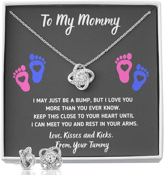 Baby Feet Jewelry Necklace, Mommy To Be Gifts For 1st Time Mom, To My Mommy Necklace Baby Bump, Gifts For Pregnant Women Mom To Be