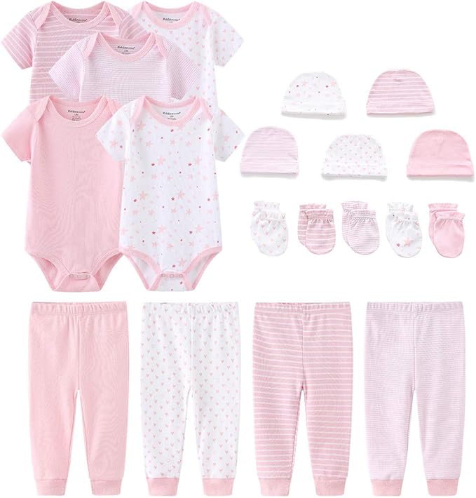 Kiddiezoom Newborn Baby Girl Boy Clothes Baby Outfits Pants Bodysuits Gifts Set Layette Set 0-3 Months