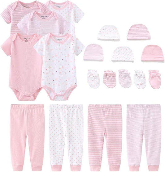 Kiddiezoom Newborn Baby Girl Boy Clothes Baby Outfits Pants Bodysuits Gifts Set Layette Set 0-3 Months