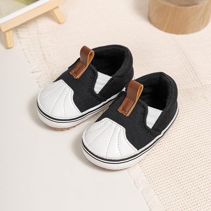 Morbido Infant Baby Boys Girls Canvas Sneaker Toddler Slip On Anti Skid Newborn First Walkers Candy Shoes for 0-18 Months