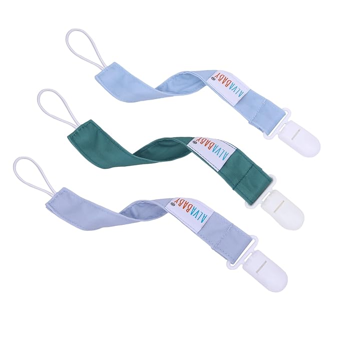 ALVABABY Baby Pacifier Clips for Boys Girls Pacifier Universal Holder Leash Pacifier Clip Binky Holder for Teether Toys Soothie 8 Packs 8DP06