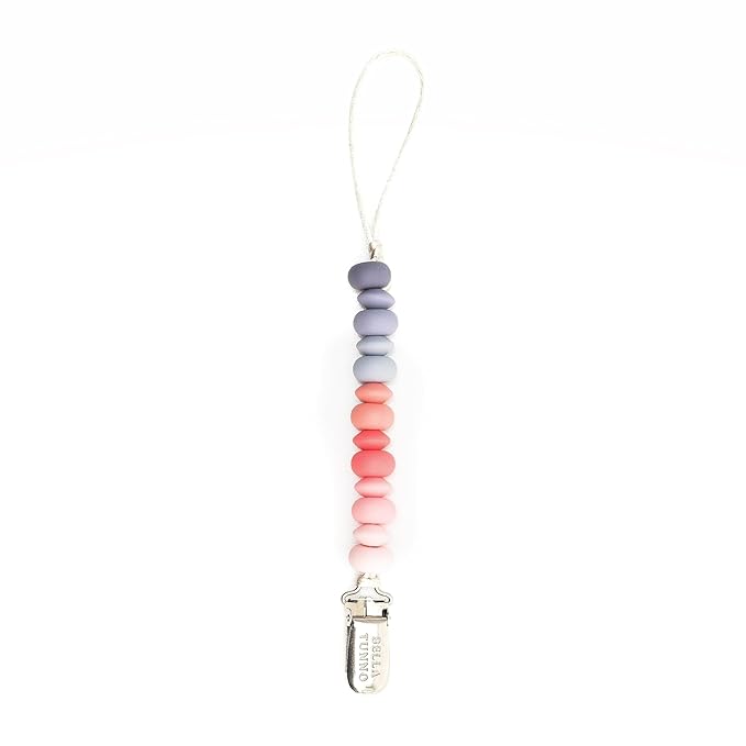 Bella Tunno Pacifier Clip Set – Soft Silicone Pacifier Clip for Infant and Baby Pacifier, Convenient and Lightweight, Non-Toxic and BPA Free Silicone (Soft Girl)