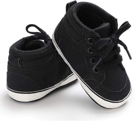 CENCIRILY Baby Boys Girls High Top Sneakers Soft Soles Anti Skid Infant Ankle Shoes Toddler Prewalker First Walking Crib Shoes