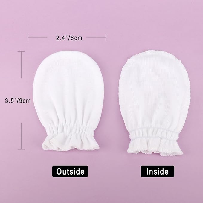 BQUBO 12 Pairs Baby Mittens Newborn Infant Toddler Mittens No Scratch Cotton Elastic Wrist Gloves for Boys Girls 0-6 Months
