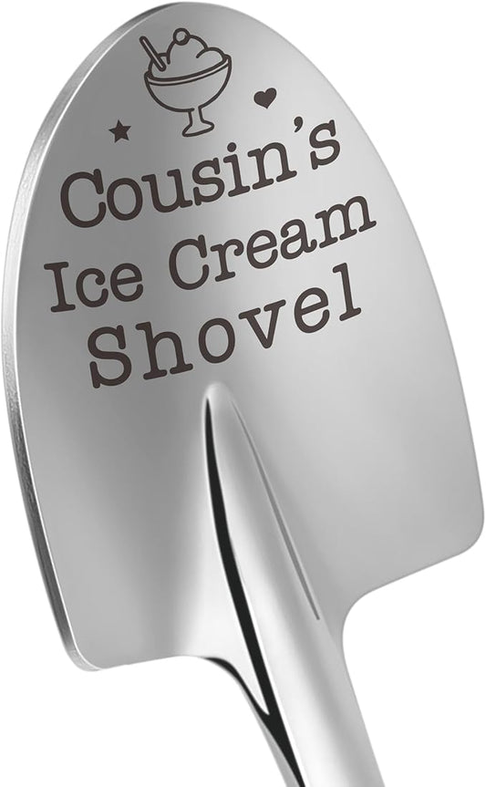 Funny Dads Ice Cream Shovel Cousin Gifts Fathers Day Birthday Unique Easter Basket Stuffers for Cousin's Ice Cream Shovel Spoon, Cousin Graduation Wedding Valentines Christmas