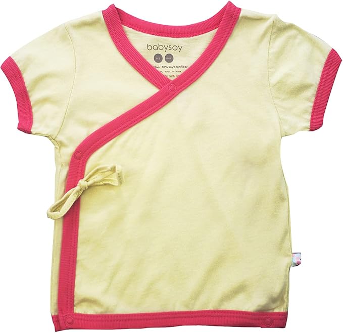 Babysoy Unisex Baby Short Sleeve Wrap Around Kimono Tee Shirt