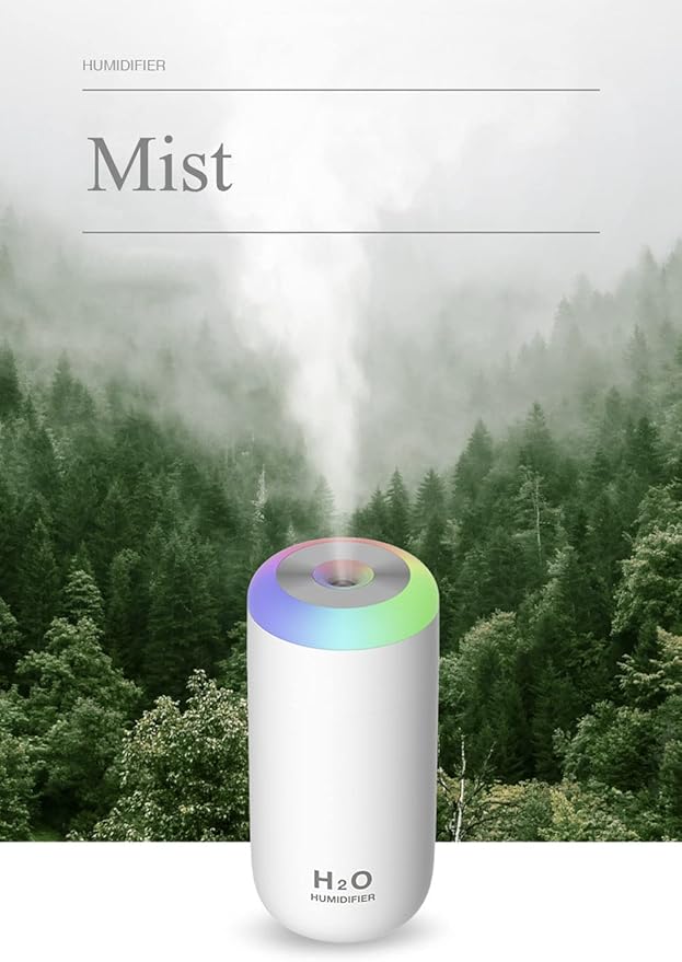 Plant Humidifier indoor, 350ml Humidifier for plant, desk, portable, travel (Cyan)
