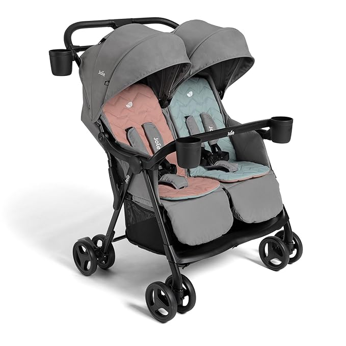 Zz Joie Rosemary Side-by-Side Double Stroller – Lightweight, Compact, and Comfortable Side-by-Side Stroller for Twins or Siblings