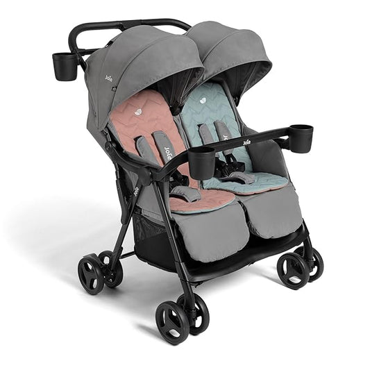 Zz Joie Rosemary Side-by-Side Double Stroller – Lightweight, Compact, and Comfortable Side-by-Side Stroller for Twins or Siblings