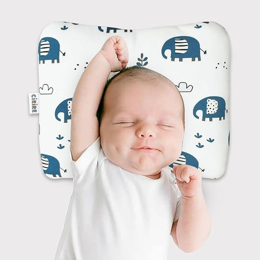 Unisex Soft and Breathable Baby Pillow 100% Organic Cotton Machine Washable Prevent Flat Head