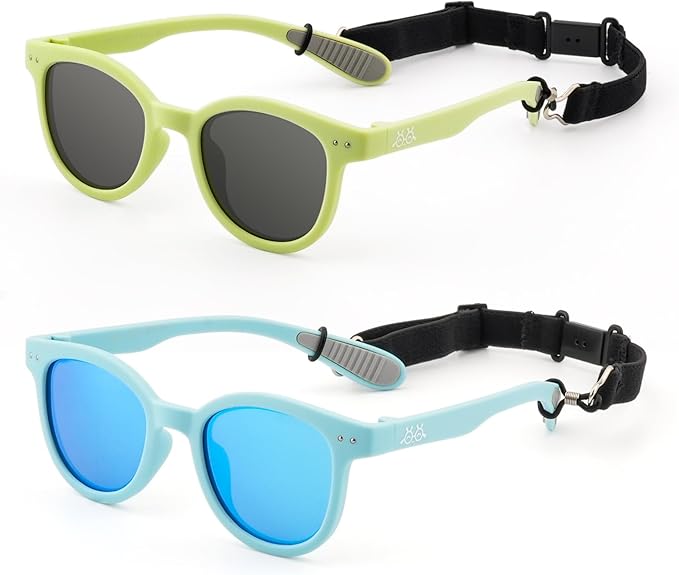 EYEBUDDY Kids Sunglasses for Boys Girls Age 2-8 Polarized UV Protection Toddler Children Sun Glasses Pack of 2