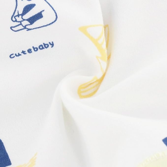 Newborn Side snap Shirts for Baby Girls & Boys, Purcotton Baby Girls & Boys Top Tees with Cute Patterns, 2-Pack