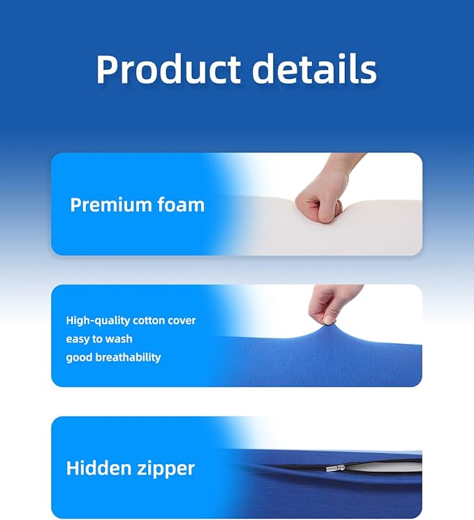 Fanwer Positioning Wedge Pillow for Side Sleeping (3 in 1), 40 Degree Triangle Bed Wedges & Body Positioners for Back Pain, Preventing Bedsores, After Surgery, Knees Elevated, Pregnancy