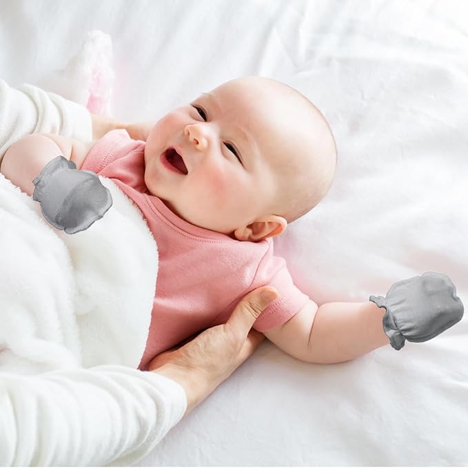 9 Pairs Newborn Baby Boys Girls Mittens 0-6 Months Infant Toddler Mittens No Scratch Solid Color Gloves