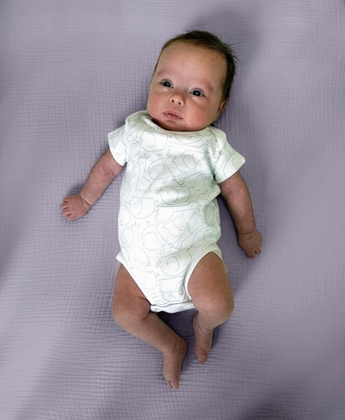 Hugs & Llamas | 100% Organic Cotton Muslin Fitted Crib Sheet | Premium Baby Sheets for Boys & Girls | Neutral Mattress Sheet
