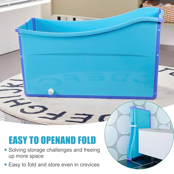 Large Foldable Bathtub for Toddler Collapsible Baby Bathtub Portable Bath tub Lightweight for Children Twins Petite Adult