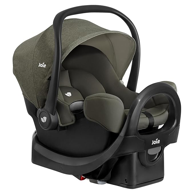 Joie Ginger LX Stroller and Rue Infant Car Seat Travel System with Anti-Rebound Base and All-Wheel Suspension (Evergreen)