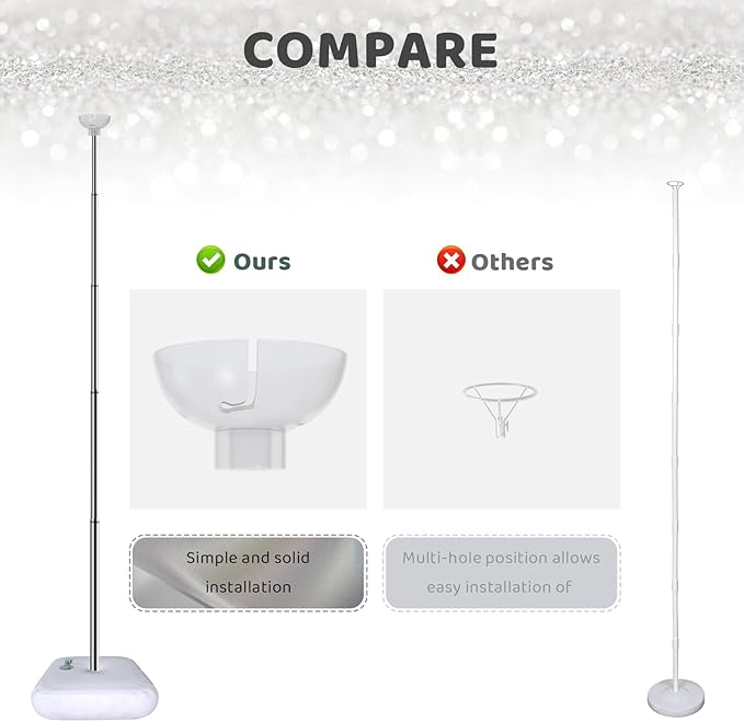 SINBEE Balloon Arch Stand, Balloon Arch Kit of 2, 7 Feet Height Adjustable Metal Balloon Column Stand for Party Decorations Wedding Birthday, Graduation Party Decoration, Baby Shower, Silver