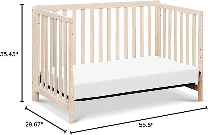 Carter's by DaVinci Colby 4-in-1 Convertible Crib - GREENGUARD Gold Certified Convertible Baby Crib to Toddler Bed, Daybed, Full-Size Bed - Wooden Baby Bed w/Four Adjustable Heights - Washed Natural
