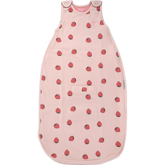 Woolino Toddler Sleeping Sack, 4 Season, Merino Wool and Organic Cotton, Baby Sleep Bag, 2-4 Years, Strawberry