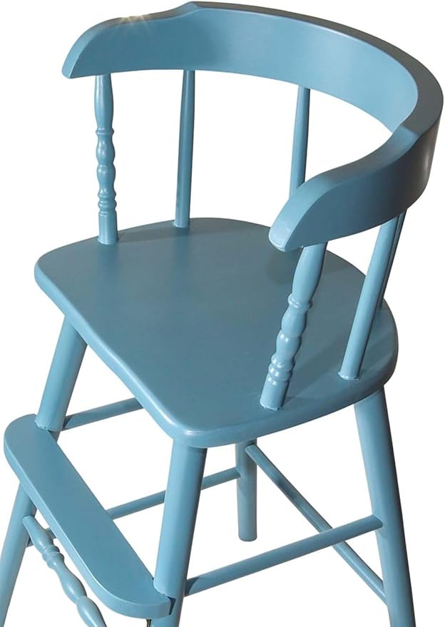 Sargent's Sons Amish Style Wooden Youth Chair, Desk Chair, Youth Dinning Chair with Step & Arms (Gray Blue)