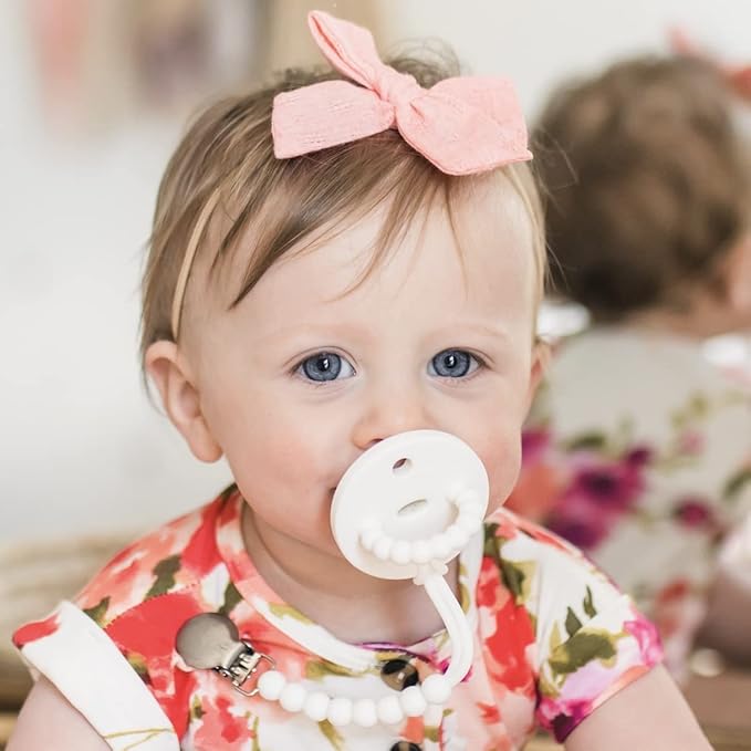 Ryan & Rose Cutie PAT Pacifier Teether (Flat, White)