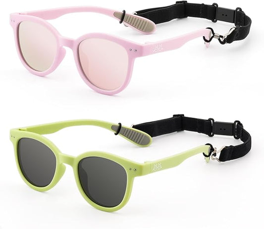 EYEBUDDY Kids Sunglasses for Boys Girls Age 2-8 Polarized UV Protection Toddler Children Sun Glasses Pack of 2