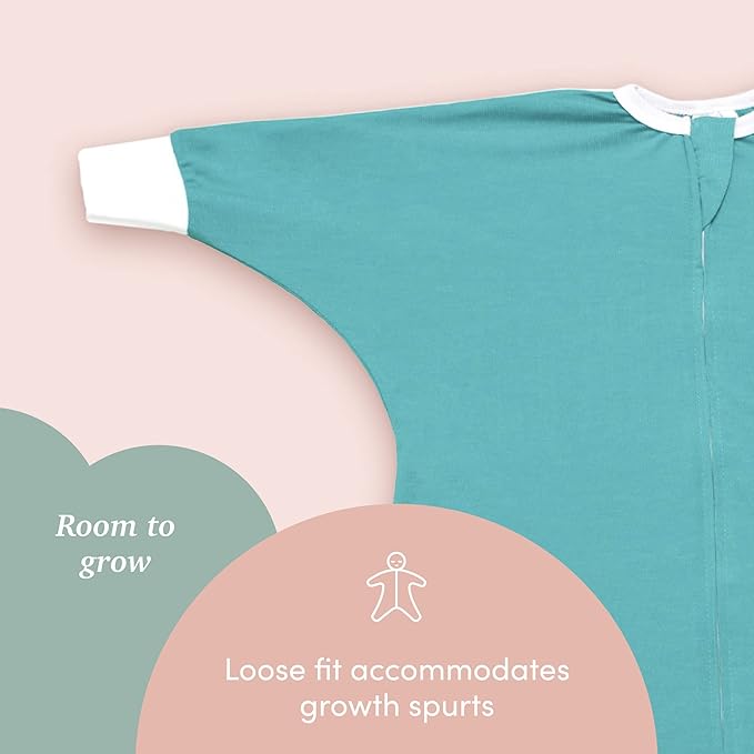 SleepingBaby Flying Squirrel Toddler Pajamas with Practical Zipper for Quick Diaper Changes and Travel Comfort - Teal - 12-24 Months