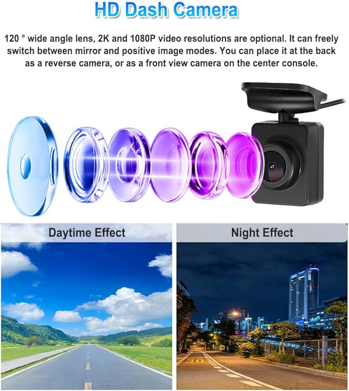VSYSTO Portable Car Stereo, Support Wireless Apple Carplay & Android Auto, 6.86" Touchscreen WiFi Truck Dash Cam with HD 1080P Camera for Semi Trailer Van Tractor RV, Two Mounting Brackets (Black-A)
