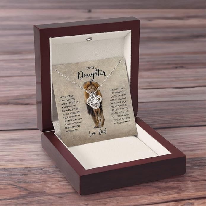 To My Daughter Gift Necklace From Dad or Mom - Badass Daughter Jewelry With Heartfelt Message & Elegant Box