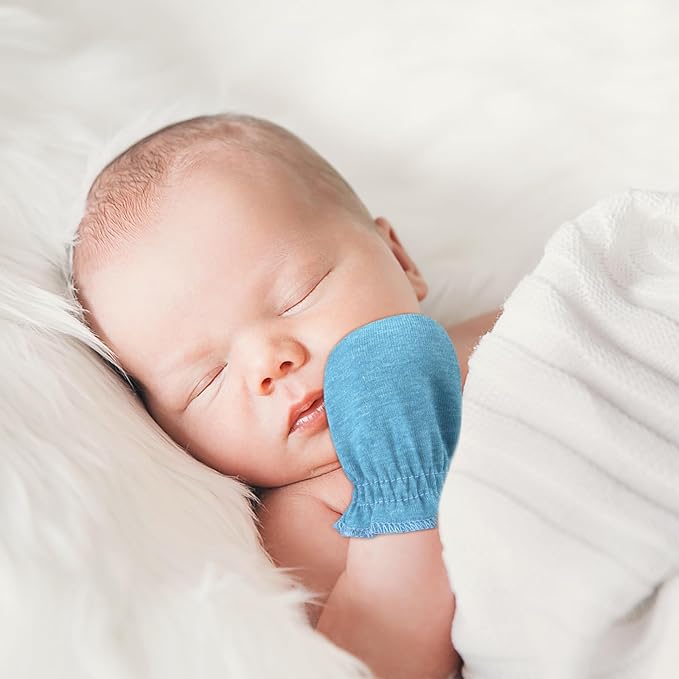 BQUBO 12 Pairs Baby Mittens Newborn Infant Toddler Mittens No Scratch Cotton Elastic Wrist Gloves for Boys Girls 0-6 Months