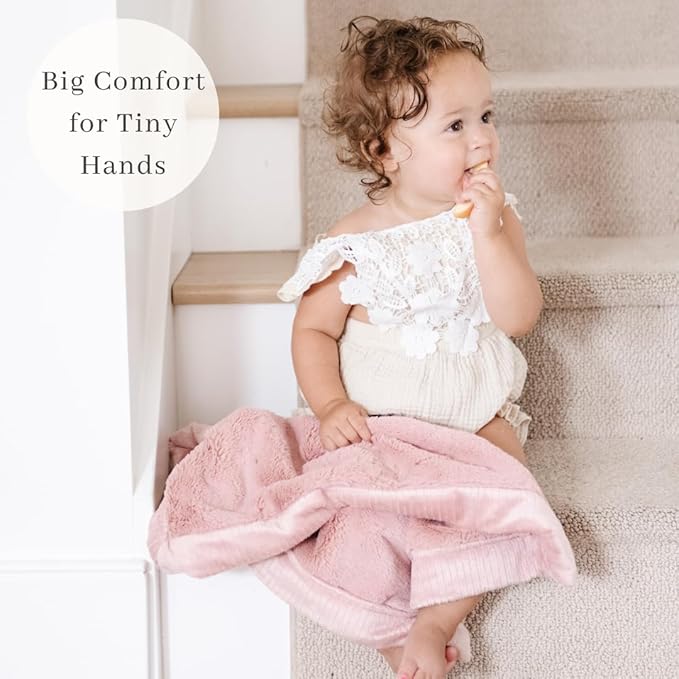 SARANONI Security Blankets for Babies Super Soft Boutique Quality Lush Luxury Baby Blanket (Mini 15" x 20", Ballet Slipper Pink)