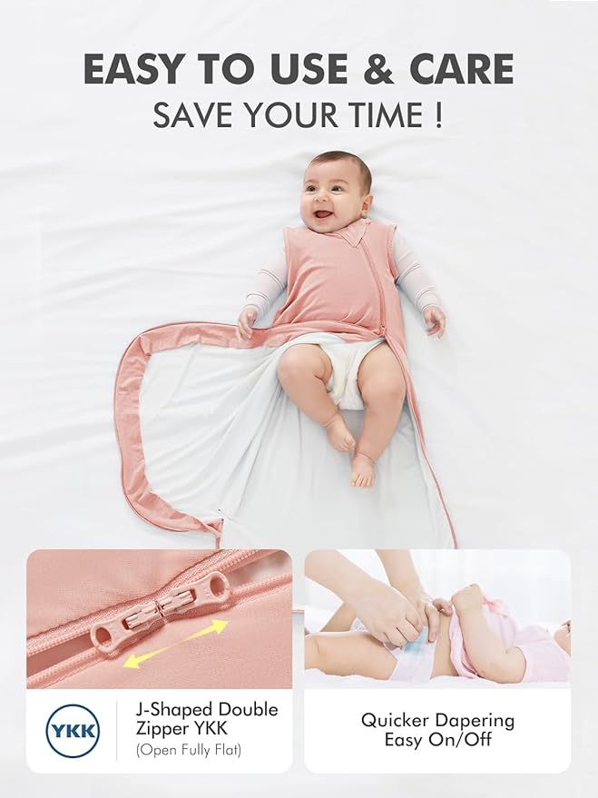 HAPIU Unisex Rayon Made from Bamboo Baby Sleep Sack TOG 0.5, 2-Way Zipper YKK, Wearable Blanket Toddler