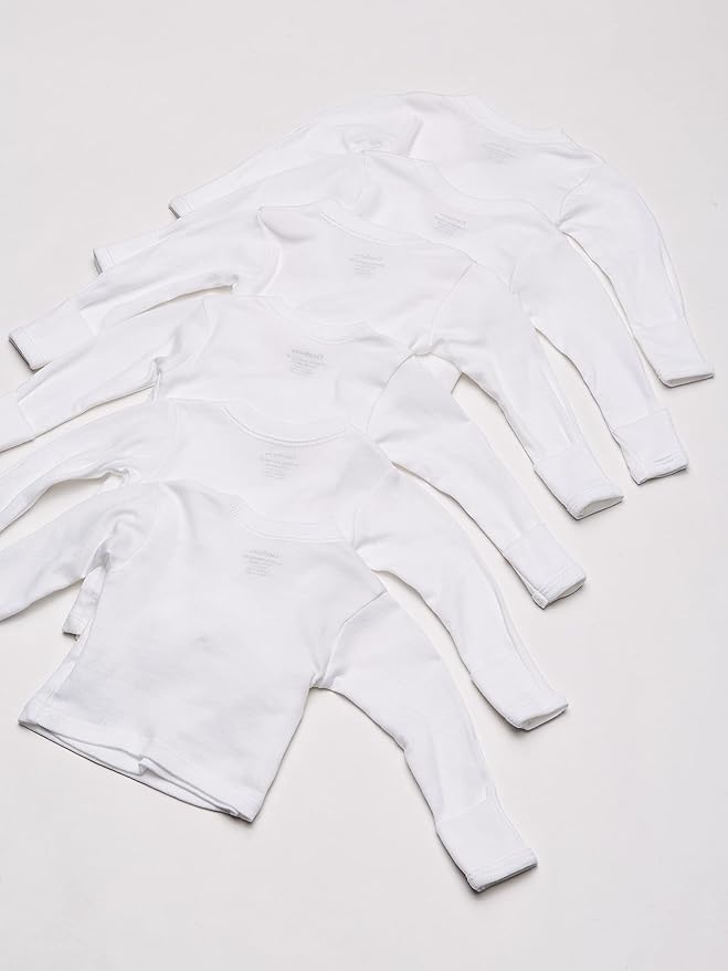 Gerber Baby 6-Pack Long-Sleeve Side-Snap Mitten-Cuff Shirt