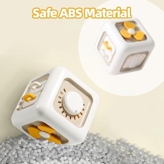 Jollybaby Montessori Block Toy - Educational Busy Cube 6-n-1 Kids Preschool Baby Toddler Travel Toys 12M+, Learning Stimulation Activity Boards for Toddlers 3 Years Old Gift (D Set)