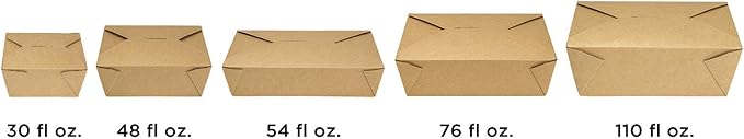 Karat Paper To Go Boxes [54 oz - 200ct] Leak-Resistant, Microwavable, Heavy-Duty Take Out Boxes | Grease Resistant & Stackable | #2 Kraft Brown